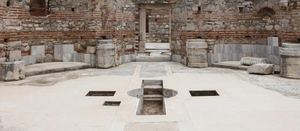 The baptismal pool at the Basilica of Saint John