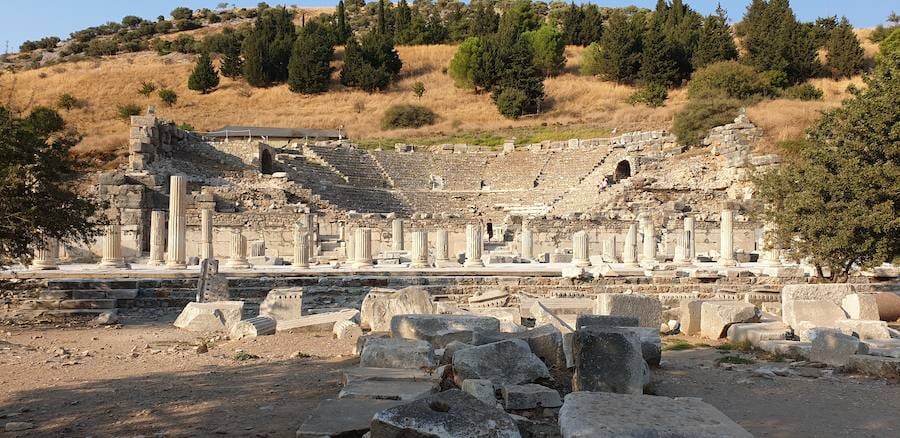 The Odeon of Ephesus, the small roofed theater that served as the city’s council hall