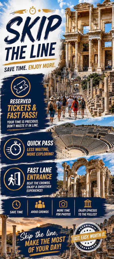 No waiting at the Ephesus gates — reserved tickets, quick pass and fast lane entrance