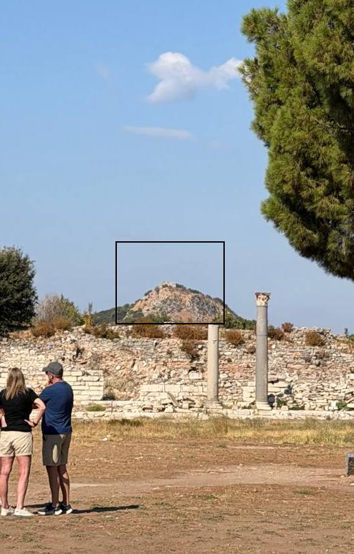 Boxed on the skyline: the Hellenistic watchtower that tradition calls St. Paul's Prison; no evidence ties it to Paul, and it is not part of the visit